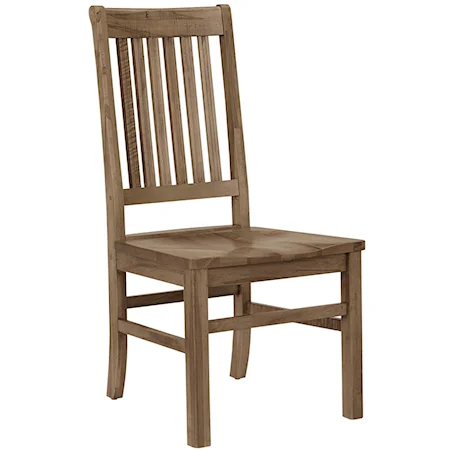Casual Solid Wood Roll Top Side Chair